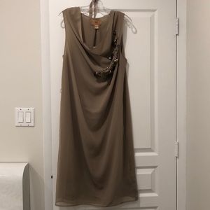NEW H&M Beige Dress with Metallic Gem Detail, 14